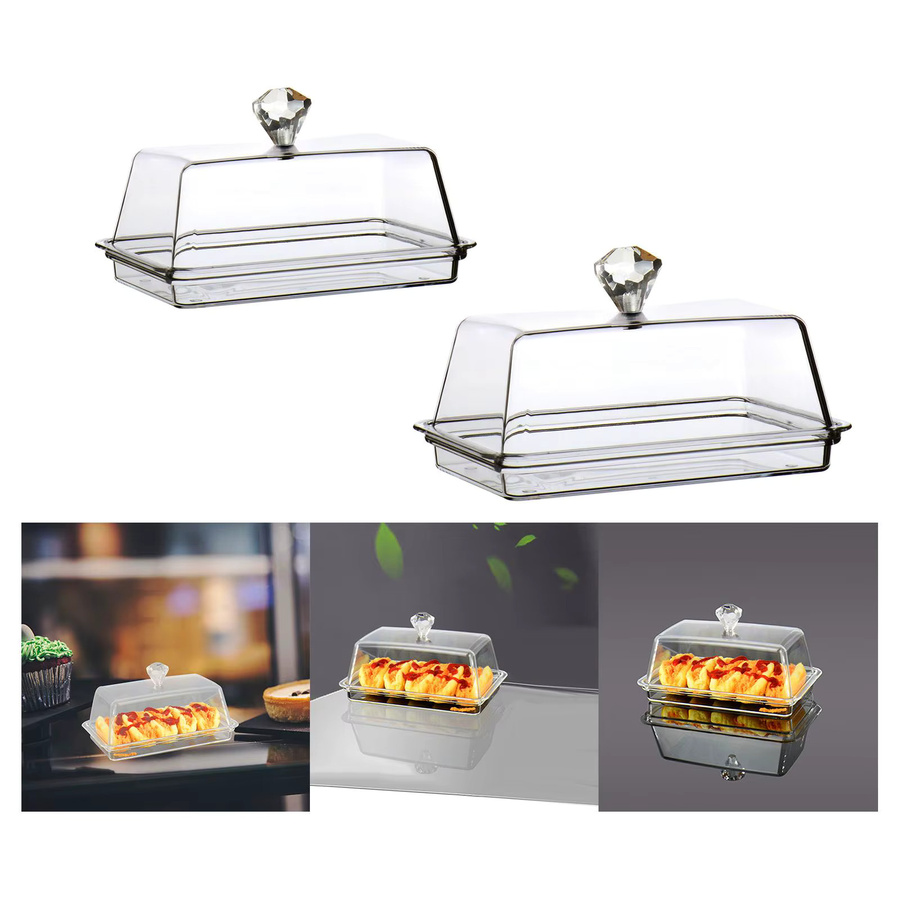 Kesoto Butterdose aus Glas mit Deckel, transparenter Butterbehälter für Käse und Butter, Küchenzubehör - Bild 2