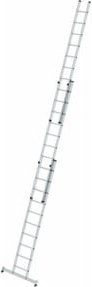 MUNK Aluminium-Schiebeleiter 3-teilig mit nivello-Traverse, Farbe: Silber - Bild 1