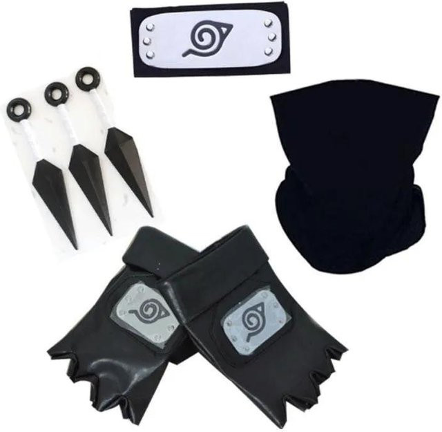 Furion Ninja Kakashi Konoha Cosplay-Set, Anzugzubehör und Maske, Schwarz - Bild 1