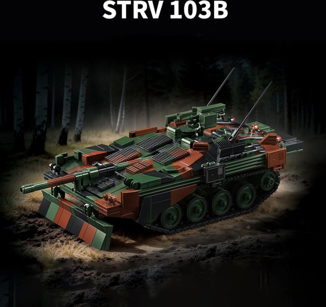 12GO Schwedischer STRV103B Panzer, Bausteine, 1773 Teile - Bild 1