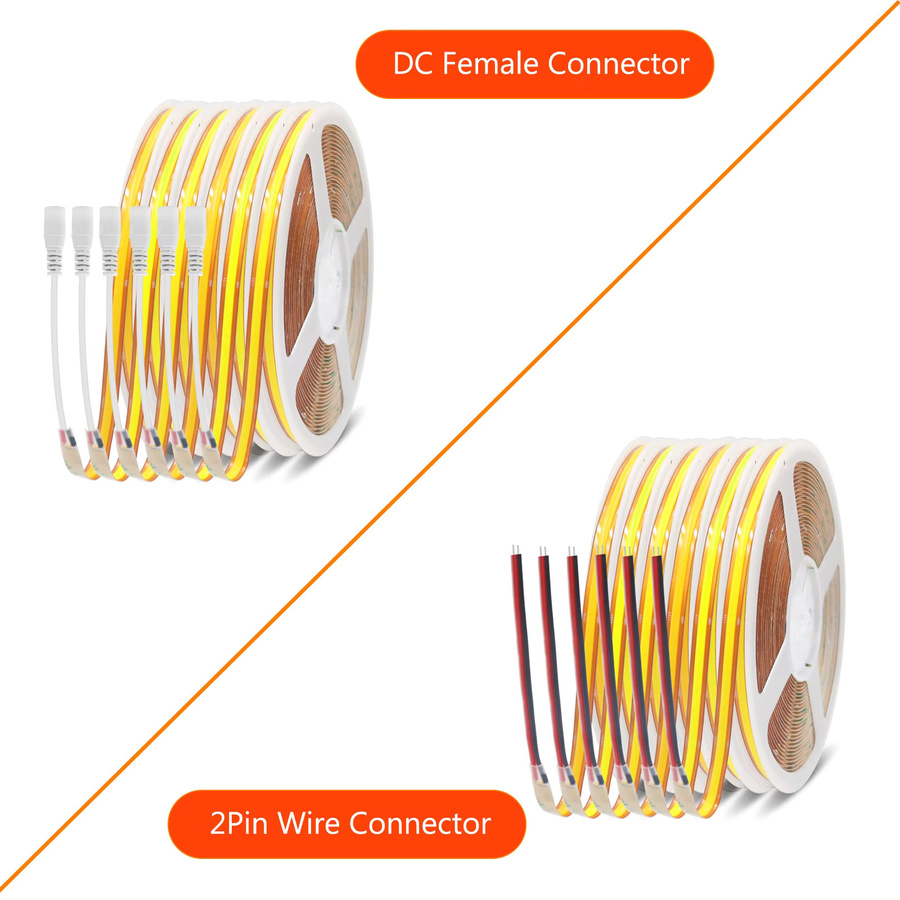 HEGEHE COB LED-Streifen Warmweiß, 12V 24V, 720 LEDs/m, Breite: 8 mm, flexibel und frei zuschneidbar für Schrank- und Treppenbeleuchtung - Bild 4