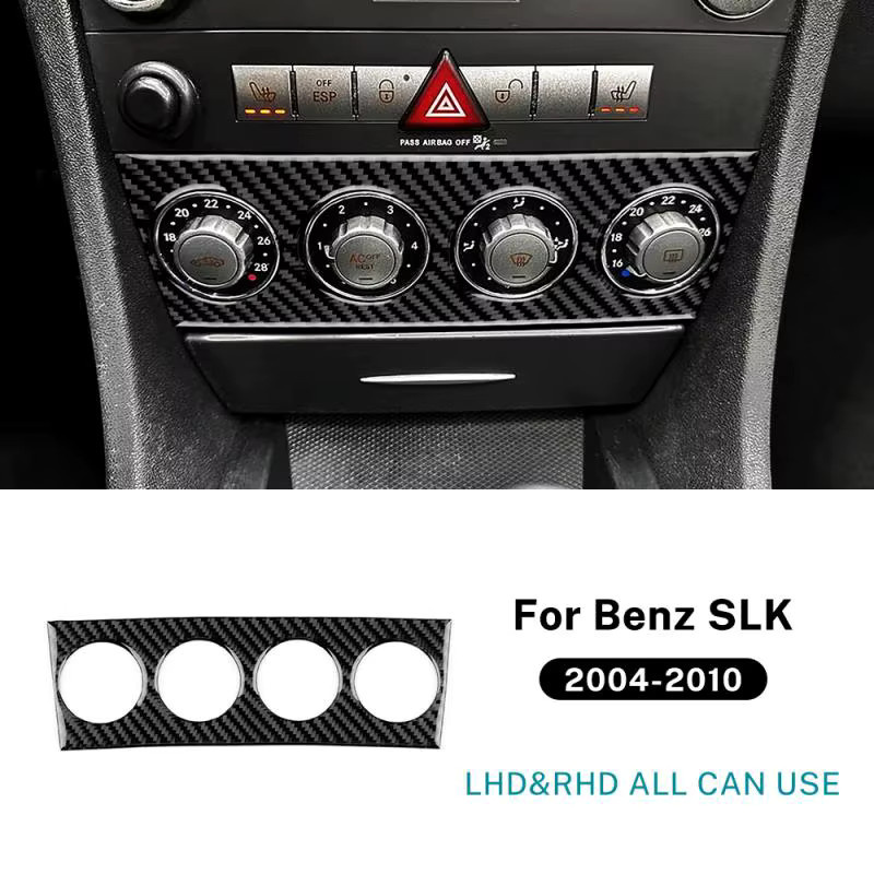 AIRSPEED Carbon Fiber Trim Aufkleber für Mercedes Benz SLK R171, Schwarz, Mittelkonsole und AC Panel - Bild 3