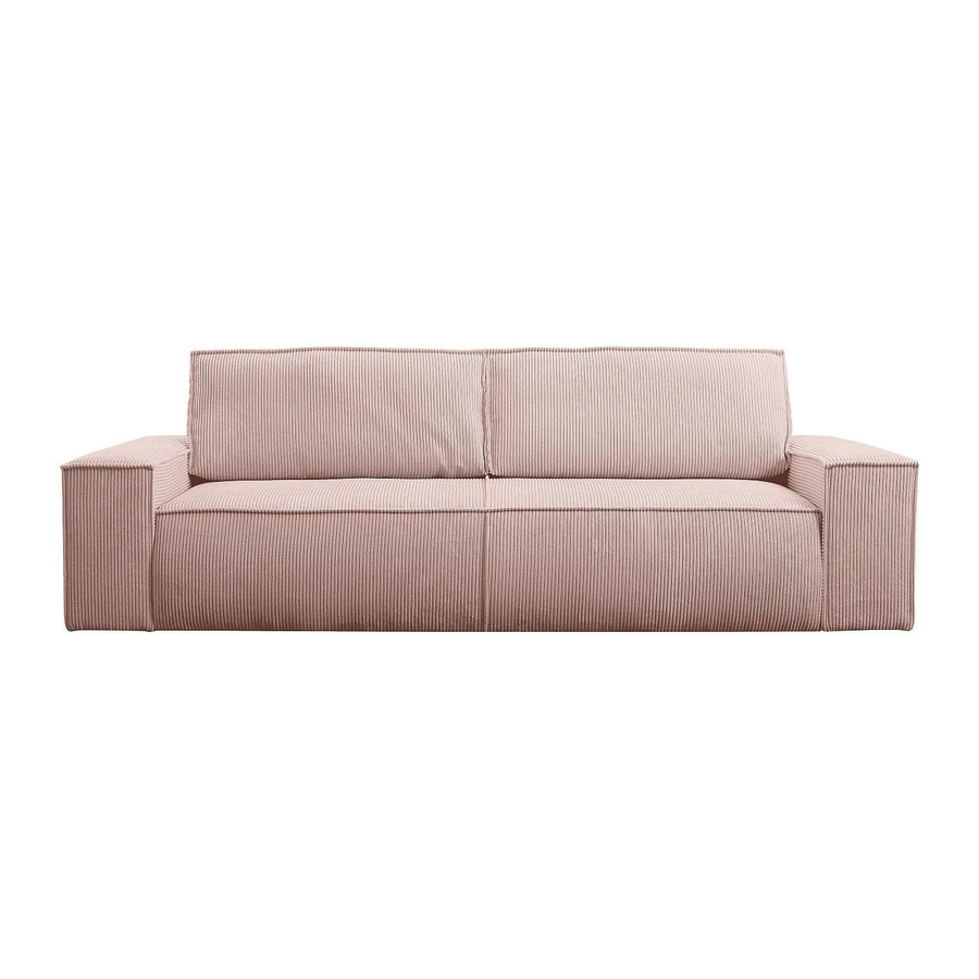 Vente-unique Schlafsofa Amelia in Puderrosa mit Cord-Bezug, Breite: 257 cm - Bild 2