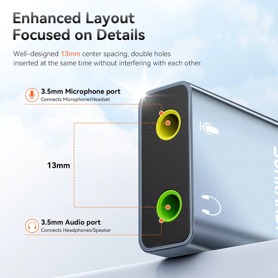 SUNKANDI USB-C Soundkarten-Adapter mit Dual 3,5 mm Klinkenanschluss für Kopfhörer und Mikrofon, kompatibel mit Windows, Mac und PC - Bild 4