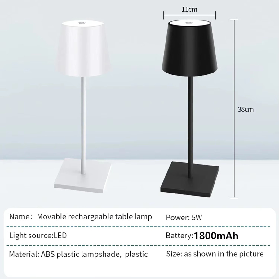 KFV Wiederaufladbare LED Tischlampe mit Touch Sensor als kabelloses Nachtlicht und Leselampe für Restaurant, Hotel, Bar und Schlafzimmer - Bild 4