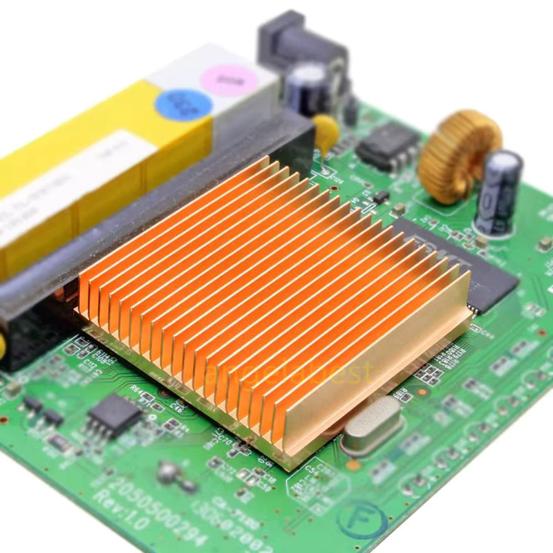 Kühlkörper aus reinem Kupfer mit Skiving Fin für die Elektronik-Kühlung von CHIP und IC, Farbe: Orange, B/T/H: 4,0 x 4,0 x 1,1 cm - Bild 2