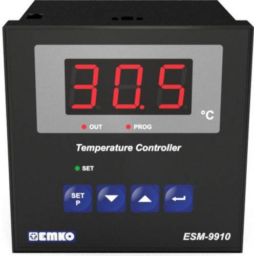 Emko ESM-9910.5.12.0.1/01.00/2.0.0.0 2-Punkt-Regler Temperaturregler PTC -50 bis 130°C Relais 7A, Schwarz, B/T/H: 96 x 96 x 96 mm - Bild 1