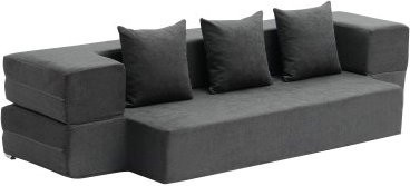 VEVOR 3 in 1 Klappsofa aus 25D Memory Foam mit 3 Kissen und waschbarem Stoffbezug, umwandelbarer Schlafsessel und Futon für Wohnzimmer und Schlafzimmer, Grau, B/T/H: 103 x 193 x 22,5 cm - Bild 1