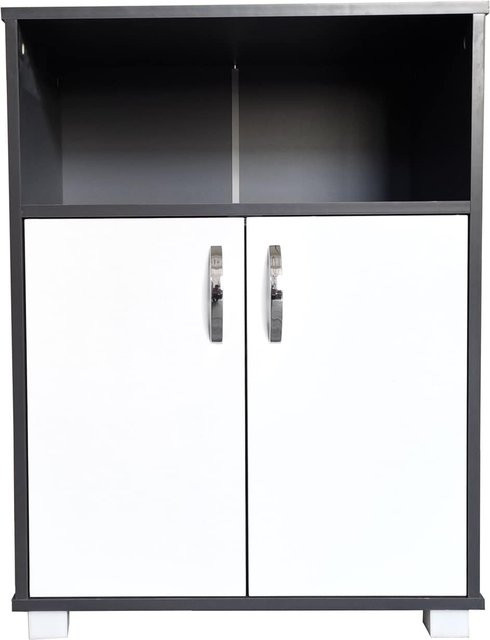 HTI-Living Küchenschrank Blanca in Grau und Weiß mit Regalfächern und Schwenktüren - Bild 1