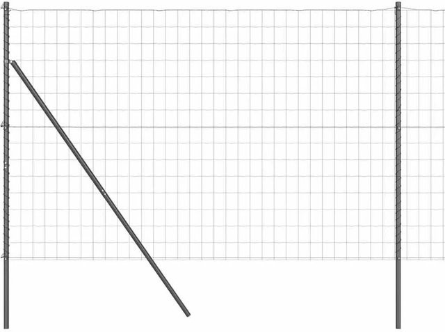 vidaXL Zaun mit Pfosten aus Stahl und PVC in Grau, Höhe: 150 cm, Länge: 1000 cm - Bild 1