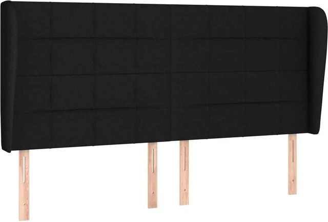 vidaXL Kopfteil mit Ohren in Schwarz aus Stoff, Breite: 163 cm, Tiefe: 23 cm, Höhe: 118 cm - Bild 1