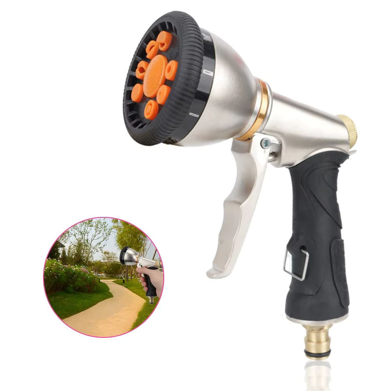 Rotierende Wasserspritzpistole in Schwarz mit einstellbarem Hochdruck und variabler Durchflusskontrolle für die Gartenbewässerung und Autowaschanlage - Bild 7