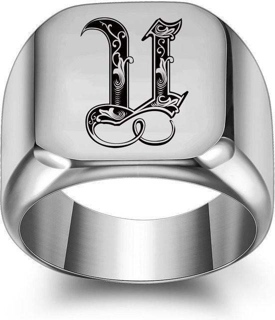 Yiran Jewelry Siegelring Edelstahl, Weiß, Herren, 14 mm - Bild 1