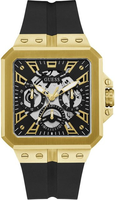 Guess Armbanduhr, Quarz, Edelstahl, Silikon, Schwarz, 42 mm, Herren - Bild 1