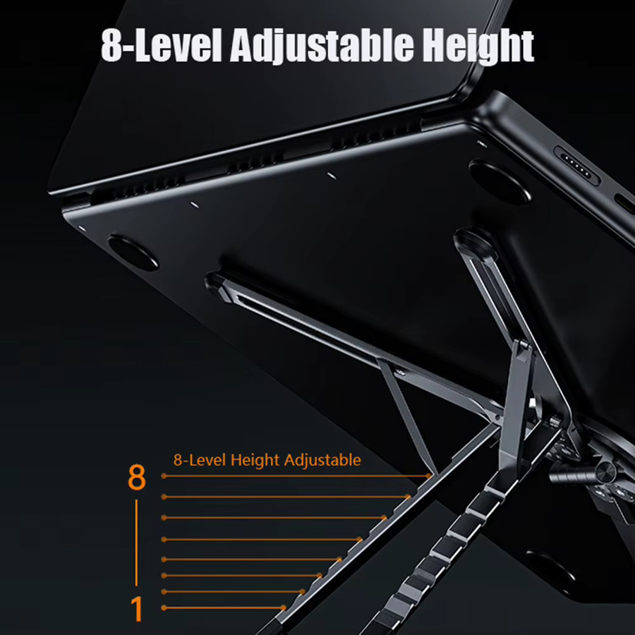 CEYYOR 3-in-1 Magnetischer Handyhalter und faltbares Stativ in Grau für iPhone, iPad und Laptop - Bild 3