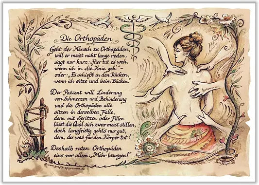 Zunftbild Orthopäde als Grafik auf Antikpapier, B/H: 21,0 x 29,7 cm, Mehrfarbig - Bild 1