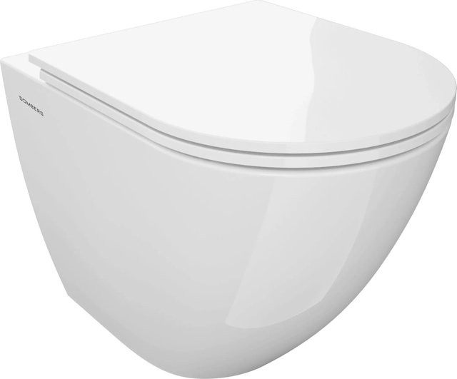 Domberg Wand-WC-Set DB1005 aus Keramik in Weiß mit Rimless-Spülung, Soft-Close-Sitz und Comfort-Height-Funktion - Bild 1