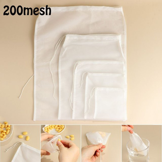 Feines Nylon-Sieb mit 200 Mesh für Wein, Milch, Kaffee und Käse, weiß, rechteckig - Bild 1