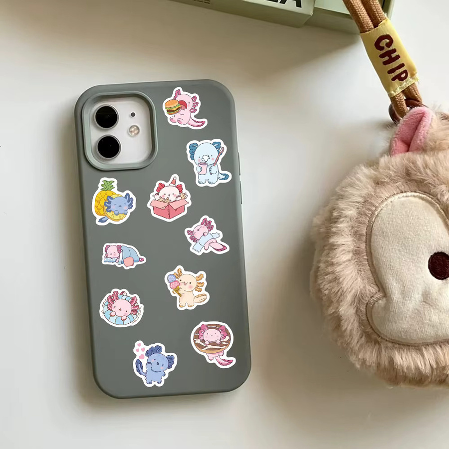PickJoy Axolotl Alltagsleben Aufkleber, 500 Stück, Rosa, Multicolour - Bild 2