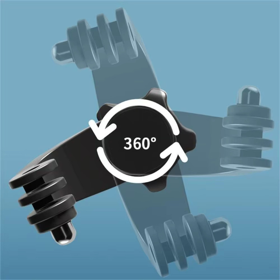 SJCAM Universal Adapter Halterung für Action Kamera als Kinn- und Vertikalhalterung für Motorradhelme in Schwarz - Bild 3