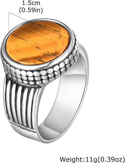 Vnox Siegelring Edelstahl, Tigerauge Stein, Herren - Bild 1