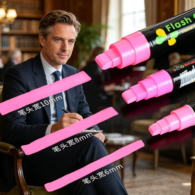 Kissbuty LED Fluoreszierende Textmarker in Mehrfarben, abwischbare Kreidemarker mit Mehrfachspitzen für LED-Schreibtafeln und Graffiti-Malerei - Bild 4