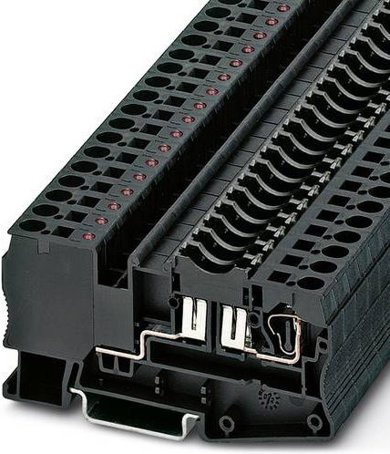 Phoenix Contact Sicherungs-Reihenklemme ST 4-FSI/C-LED 12, Schwarz, Breite: 4,35 mm, Tiefe: 0,82 mm, Höhe: 30,0 mm - Bild 1