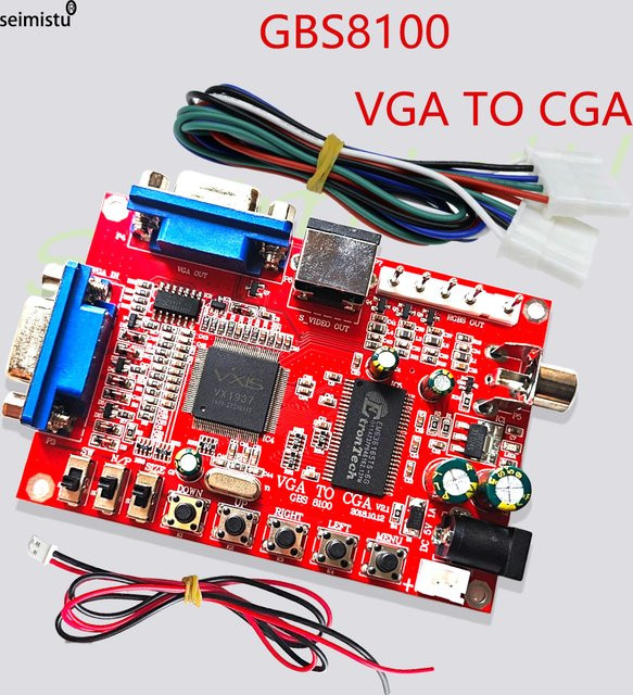 Seimistu VGA CGA CVBS S-Video Konverter GBS8100 für Neo Geo Arcade Spielbrett und CRT-Monitore in Rot - Bild 1