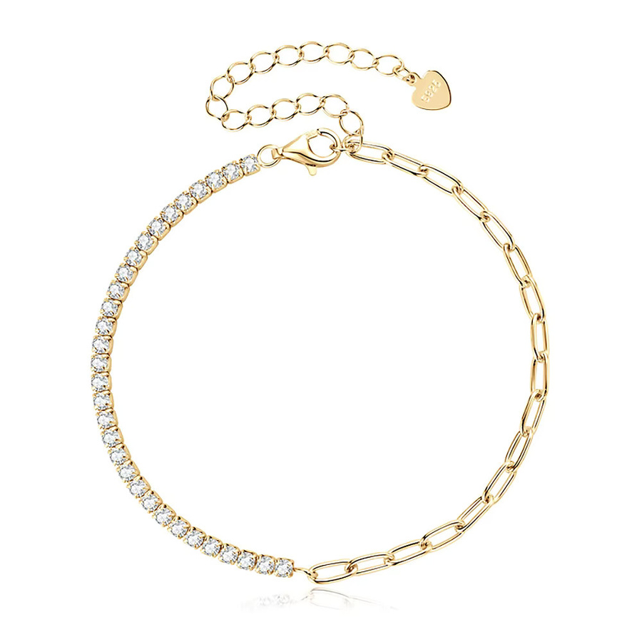 KUTPF Tennisarmband, 925 Silber, vergoldet, Moissanit, Damen - Bild 2