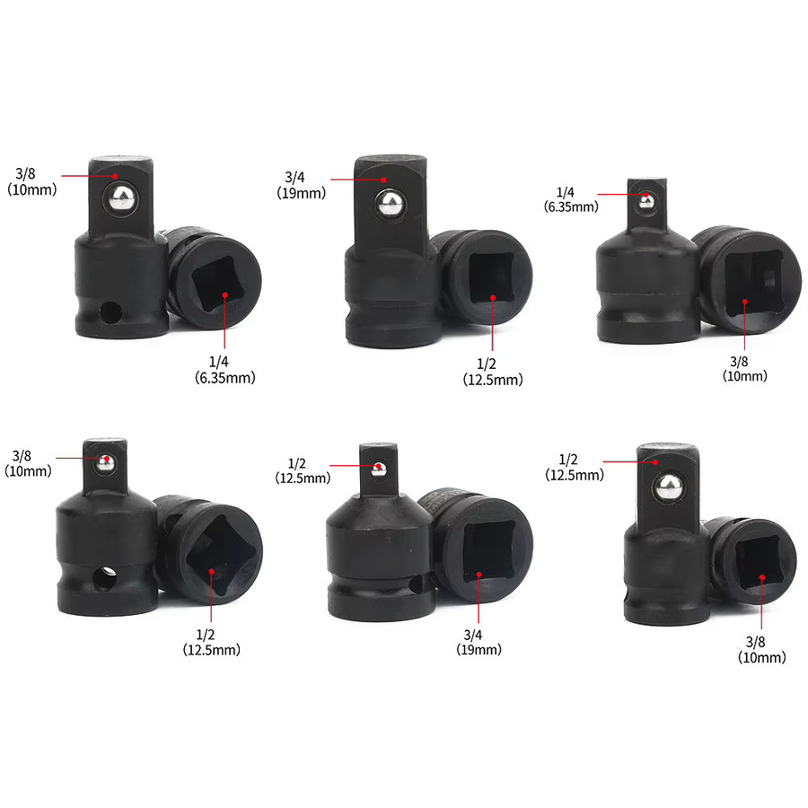 DAZZLEEX Steckdosen-Adapter Konverter 1/2 bis 3/8 Zoll in Schwarz - Bild 2