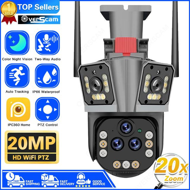 Overscam PTZ Outdoor Überwachungskamera mit 20 MP, 10K Auflösung, 20x Zoom, WiFi und Auto-Tracking für dein Smart Home - Bild 1
