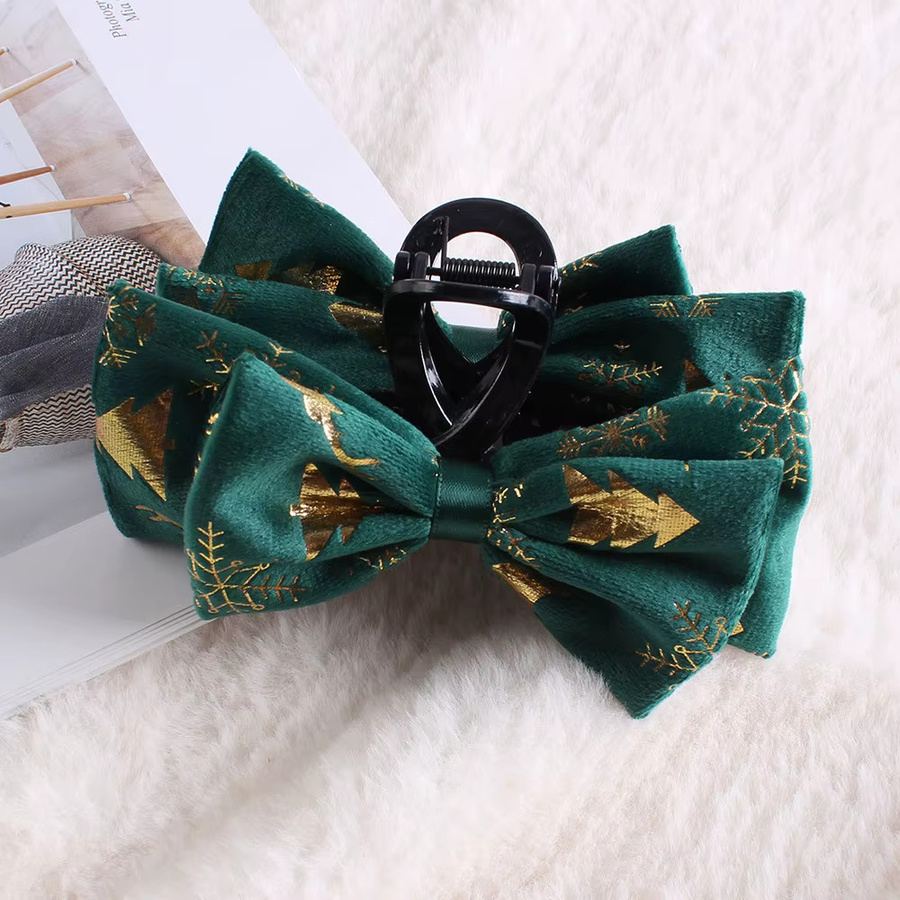 Haarspange Stoff, Weihnachtsmotiv, Schmetterlingsknoten, Damen - Bild 4