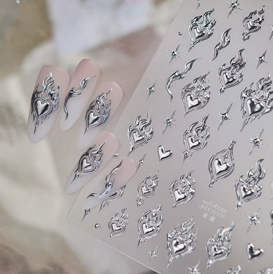 NAILFYOU Nagelaufkleber, Silber, Glänzend - Bild 1