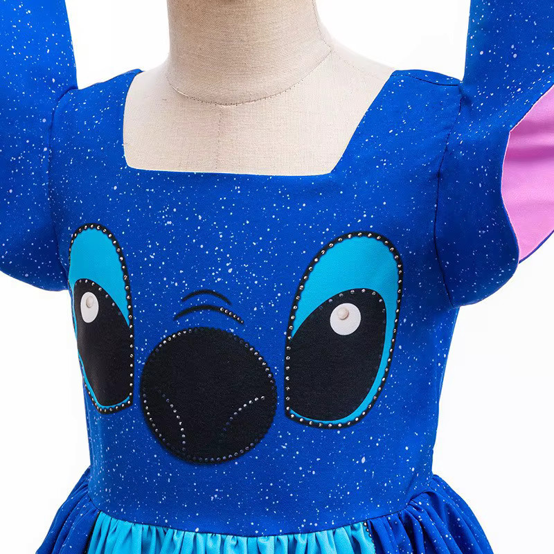 MESOQ Rollenspiel-Kostüm Blaues Kleid, Prinzessin, Blau, Textil - Bild 3
