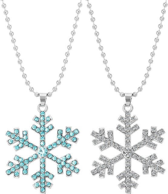 Bandai Halskette, Schneeflocken-Anhänger, blauer Kristall, Silber, Unisex - Bild 1