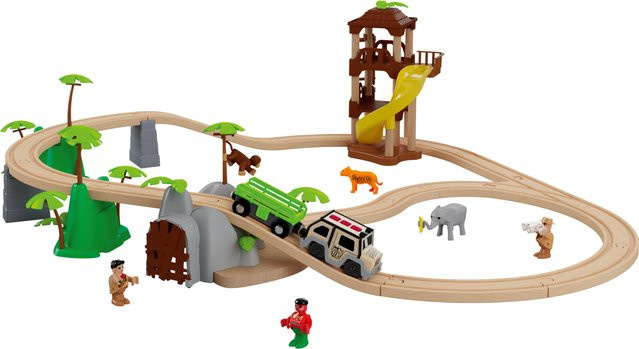 PLAYTIVE Holz Eisenbahnset Dschungel Safari ab 3 Jahren - Bild 1
