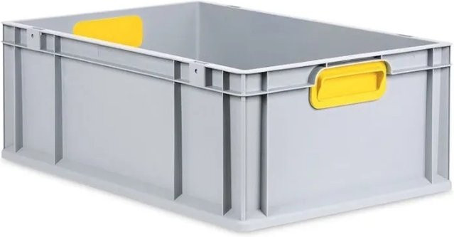 PROREGAL Eurobox Nextgen Color Transportbox mit verstärktem Boden und Griffen, Gelb, H x B x T: 22 x 40 x 60 cm, 44 Liter - Bild 1