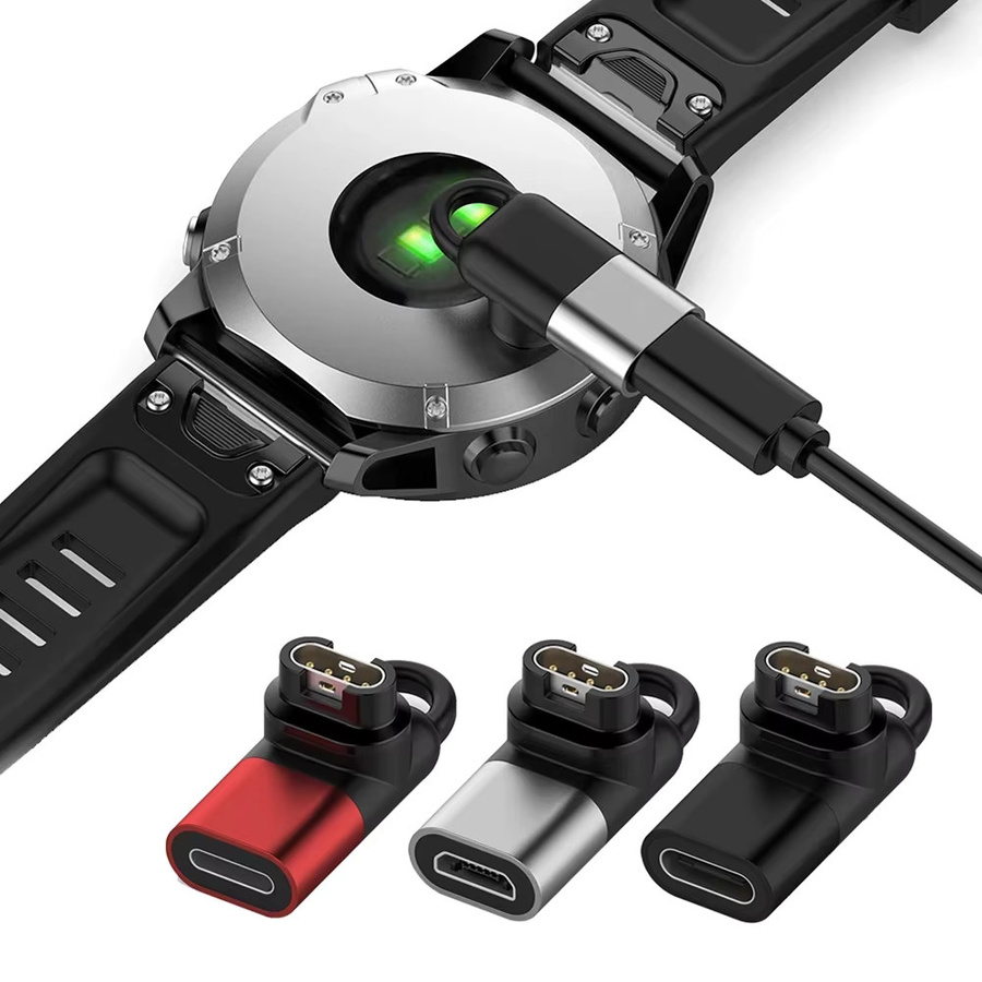 ZENHEO Ladegerät Adapter für Garmin Fenix 7/8/6/5, Forerunner 158/255 sowie Venu und Vivoactive mit Micro USB, iOS und Typ C Anschlüssen - Bild 3