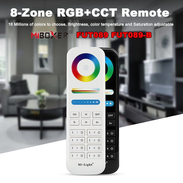 Miboxer Milight FUT089 2,4 GHz RF 8-Zonen-Gruppe RGB+CCT Touch-Fernbedienung für LED-Lampen und LED-Streifen - Bild 1