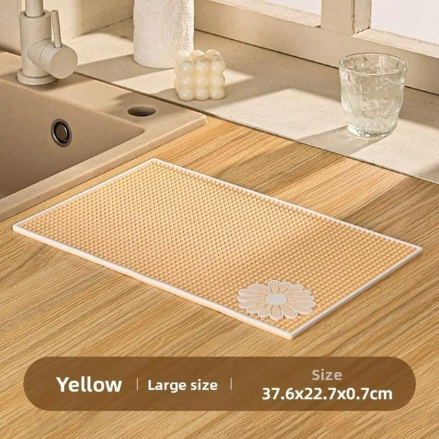XYNN Silikon Küchen-Abtropfmatte und Bar-Matte in Beige, schnelltrocknend und rutschfest - Bild 1