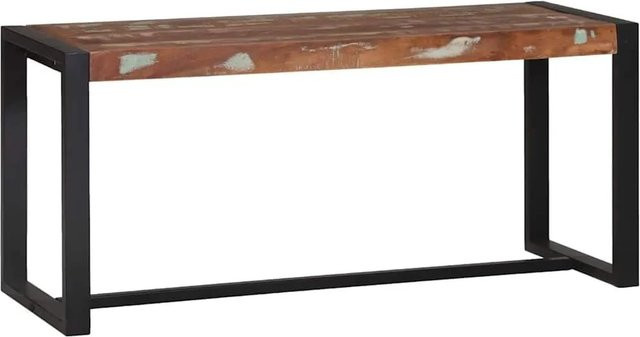 vidaXL Bank aus Massivholz Mango und Metall im Industrial Design, Braun, B/T/H: 110 x 45 x 35 cm - Bild 1