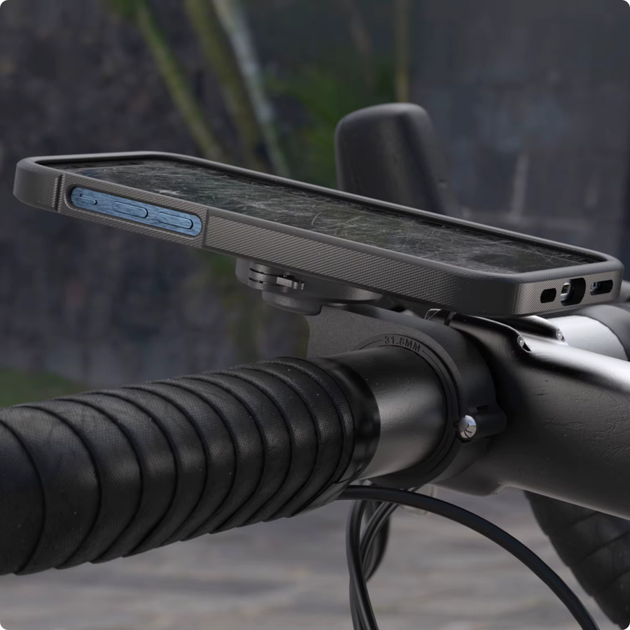 CQ Universelle Aluminium Fahrrad und Motorrad Smartphone Halterung mit Lenkerklemme für iPhone Navigation in Schwarz - Bild 3