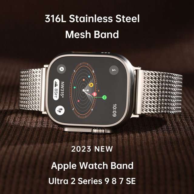 Maikes Uhrenarmband Edelstahl, Mesh, Silber, Unisex - Bild 1