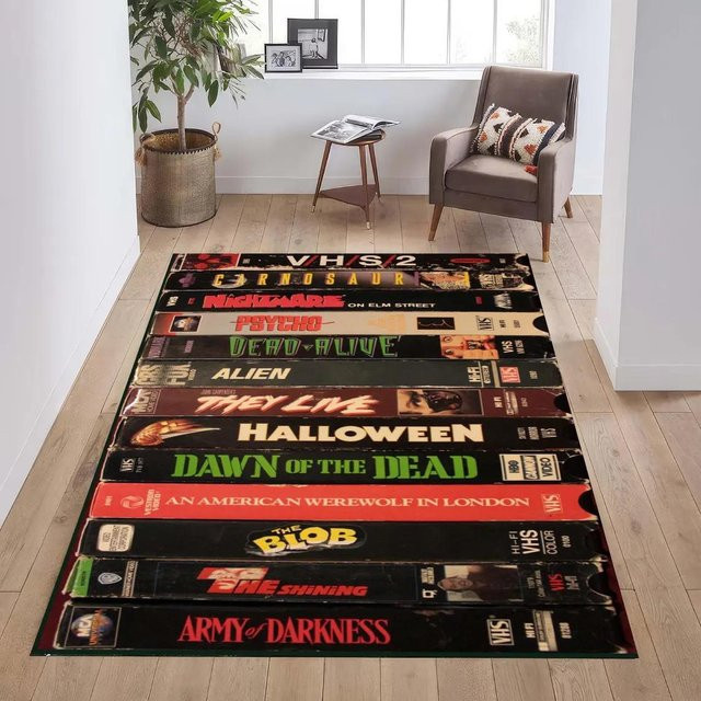 Karpetti Vintage Horror VHS Film Teppich mit Retro Design, rutschfest und waschbar, B/B: 80 x 120 cm - Bild 1