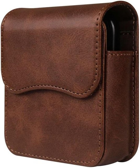 Premium Leder Klappschutzhülle für Samsung Z Flip 7 6 5 4 3 und Motorola Razr 40 50 60 Ultra in Braun - Bild 1