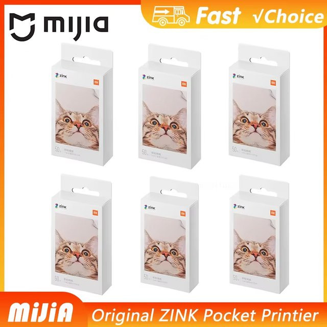 Xiaomi Mijia Pocket-Drucker Selbstklebendes Fotopapier in Weiß, 3-Zoll Mini-Druckerpapier - Bild 1