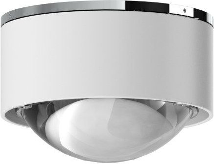 Top Light Puk Mini One 2 LED-Deckenleuchte in Weiß Matt und Chrom mit klarer Glaslinse und warmweißem Licht (2700K) - Bild 1