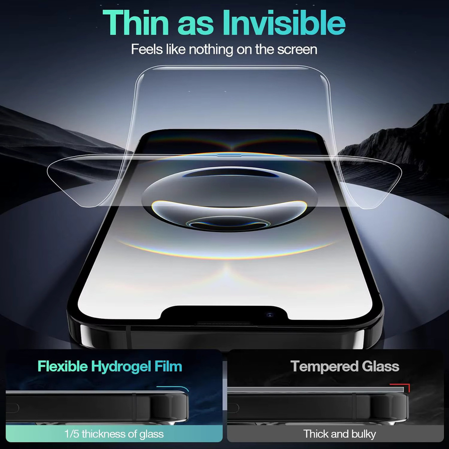 2 Stück Flexible Hydrogel-Displayschutzfolien für Apple iPhone 17e und iPhone 16e, transparent, selbstheilend und kratzfest - Bild 5