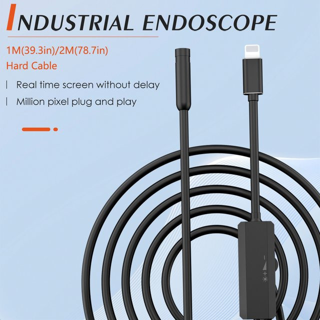 eMastiff Mini Endoskop Kamera 960P mit Einzelobjektiv für iOS iPhone, Schwarz, Kabellänge: 1m oder 2m - Bild 1