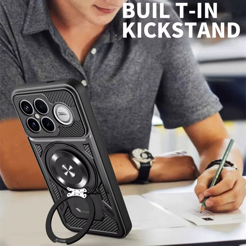 Heavy Duty Schutzhülle für Xiaomi Poco F8 Ultra und F8 Pro mit Ring-Ständer Halterung in Schwarz und Gold - Bild 4